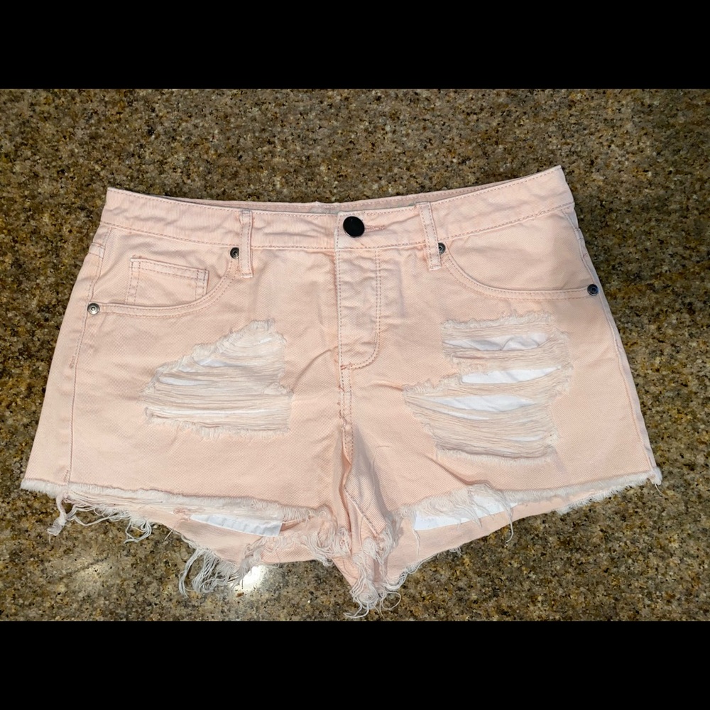 Baby Pink ripped Shorts